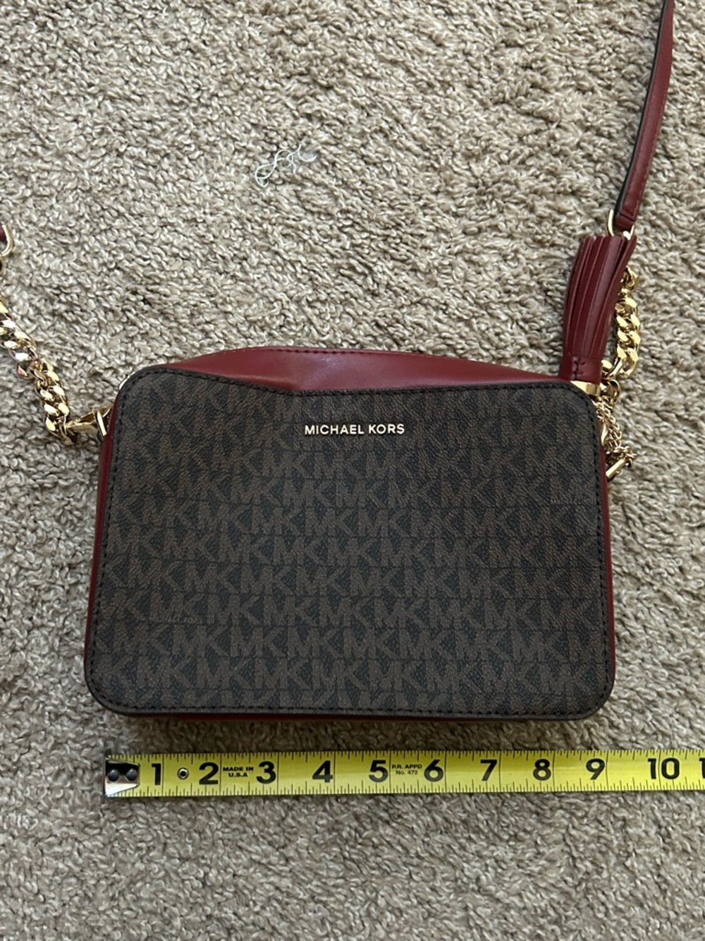 Michael Kors Jet Set Brandy Camera Signature Crossbody Bag Purse Chic Casual - Picture 8 of 9